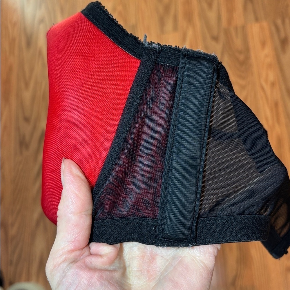Cacique Red & Black leopard Print, underwire lace Bra, 40F - Picture 9 of 10